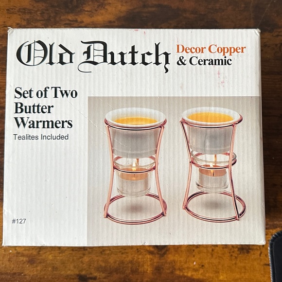 Old Dutch International Copper and Ceramic Butter Warmers - Picture 1 of 1